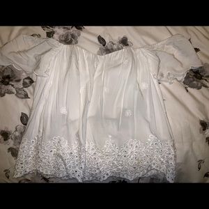 Francesca’s off the shoulder top with corset